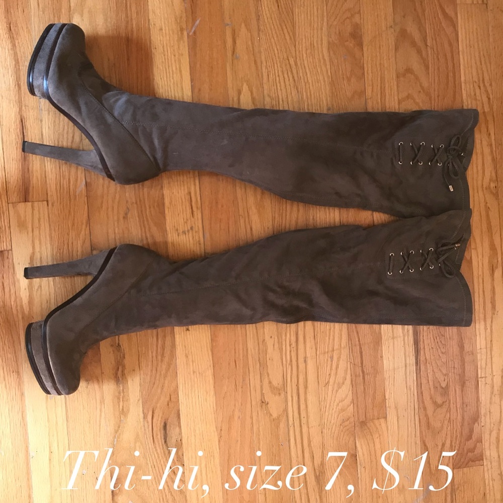 Over the knee gray boots size 7 Jennifer Lopez